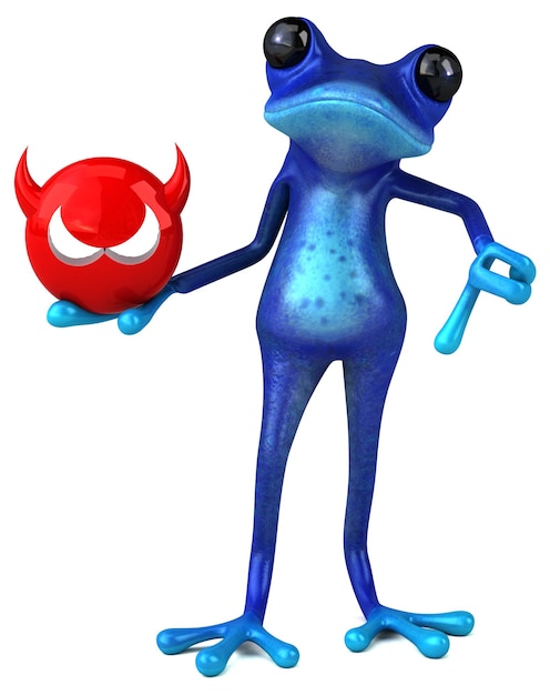 Fun blue frog - Ilustración 3D