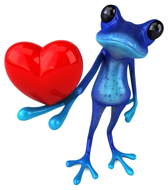 Fun blue frog - Ilustración 3D