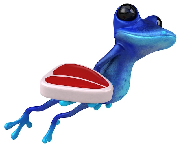 Fun blue frog - Ilustración 3D