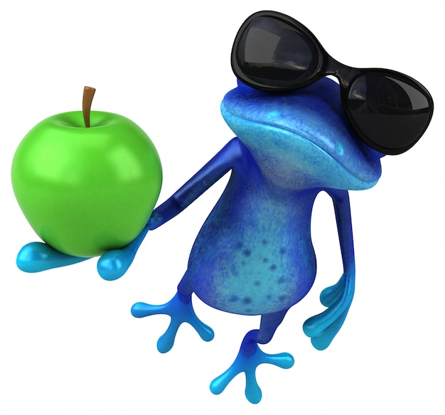 Fun blue frog - Ilustración 3D