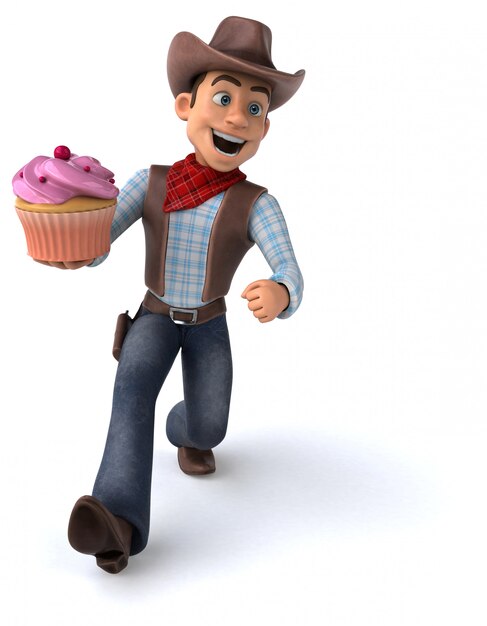 Fun Cowboy mit Cupcake