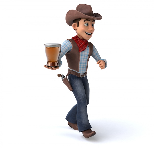 Fun Cowboy mit einem Bier