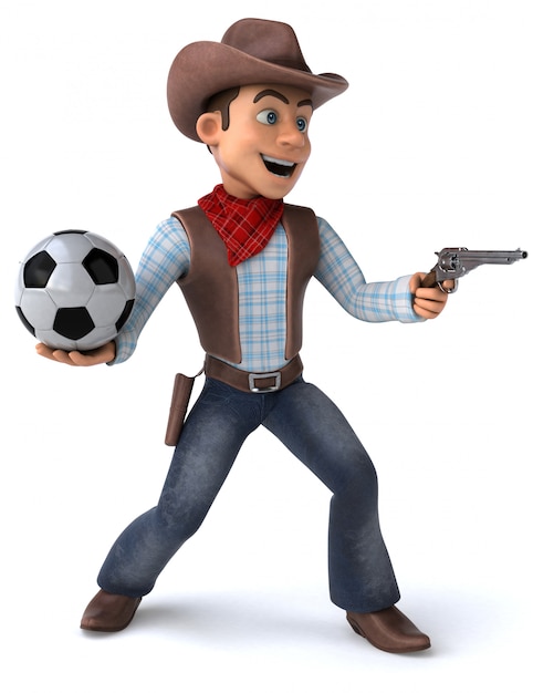 Fun Cowboy mit Fußball