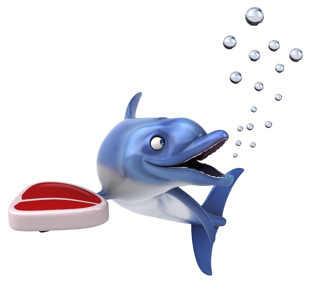 Fun dolphin - ilustração 3d