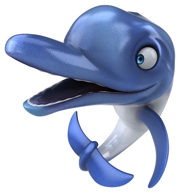 Fun dolphin - ilustração 3d