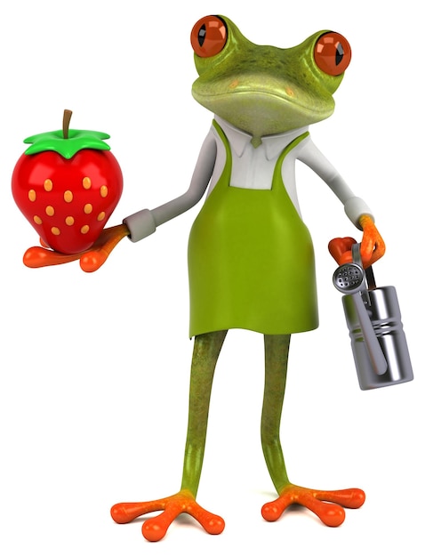 Fun Frog Gärtner 3D-Illustration