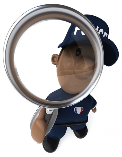 Fun policeman - Ilustración 3D