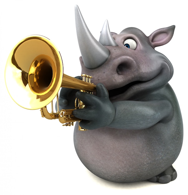 Fun rhino - Ilustración 3D