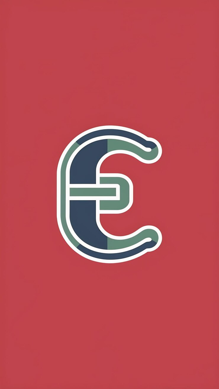 Foto fun sinal de logotipo de letra e plana vector de ícone de elemento de forma abstrata