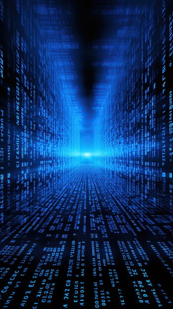 Funciones de programación binaria digital con el color azul