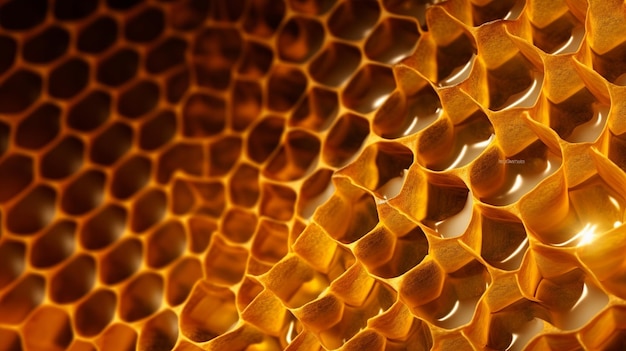 Fundação de closeup Yellow Honeycomb Recurso criativo gerado por IA