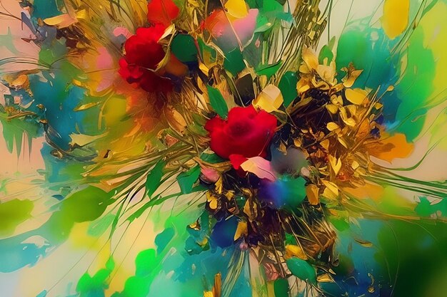 Fundamento delicado de aquarela floral com flores em cores pastel