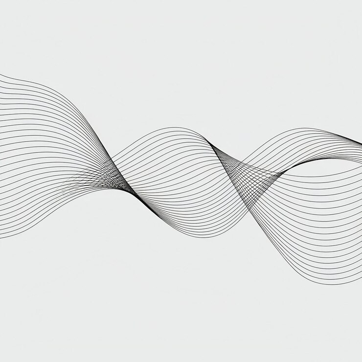 Foto fundamentos futuristas com linhas de ondas e elementos gráficos digitais