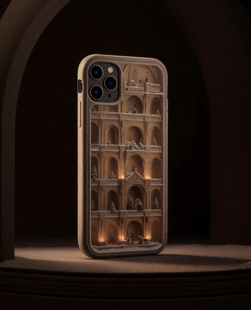 Fundas para iPhone inspiradas en la arquitectura renacentista con velas LED