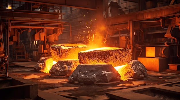 Fundição generativa de metais AI trabalho pesado indústria de aço fundido manufatura