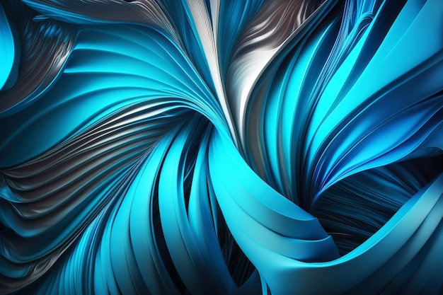 Fundo 3D abstrato 3d renderização de papel de parede de moda abstrato moderno e colorido com camadas onduladas e babados Generative AI