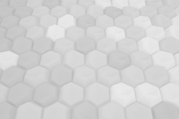 Fundo 3D abstrato branco com hexágonos