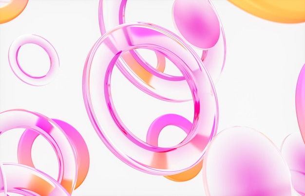 Fundo 3D abstrato com formas geométricas de vidro de cristal renderização 3D