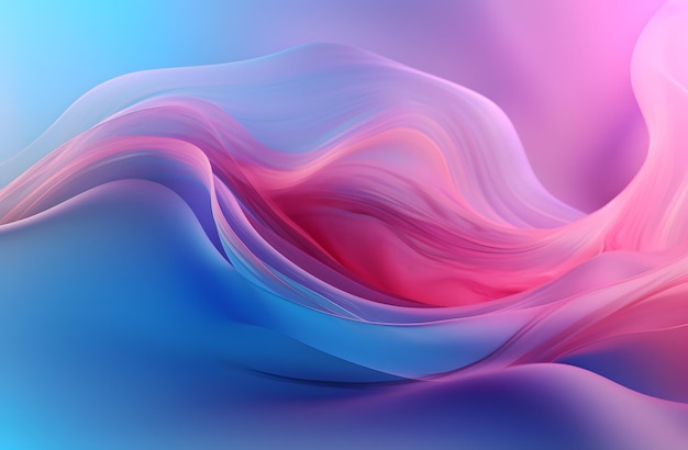 Fundo 3D abstrato com ondas suaves coloridas em papel de parede Gradient Mesh roxo e azul