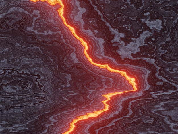 Foto fundo 3d abstrato da lava vulcânica