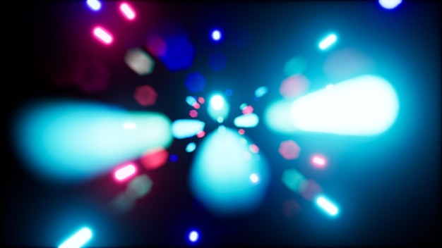 Foto fundo 3d com bokeh de partículas brilhantes