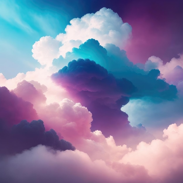 fundo 3d com nuvens coloridas