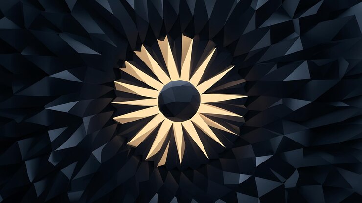 Foto fundo 3d escuro abstrato com padrão poligonal preto