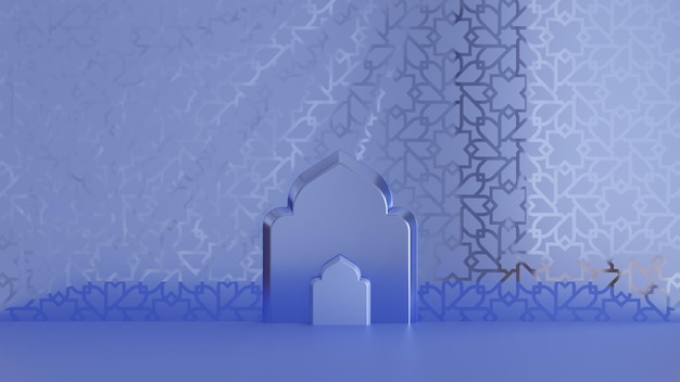 Fundo 3D islâmico com padrão decorativo islâmico