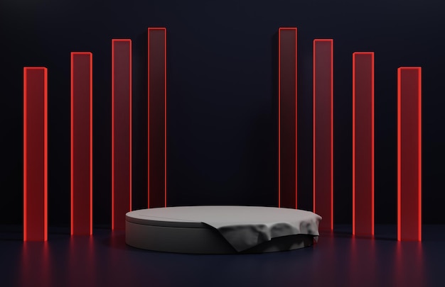 Fundo 3d Pedestal. Pódio vazio para exibição de promoção.