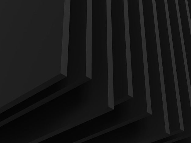 Fundo 3d preto abstrato elegante fundo preto renderização em 3d de decoração de camada