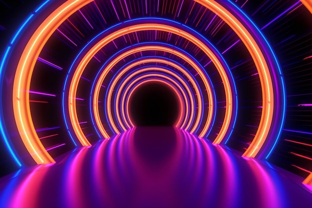 Foto fundo abstrato 3d com luz neon