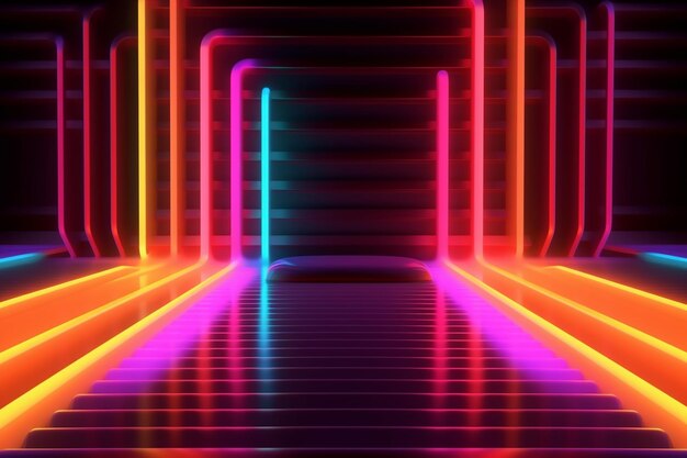 fundo abstrato 3d com luz neon