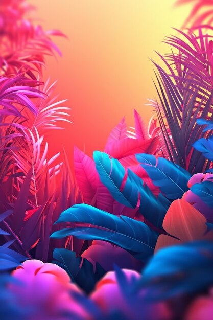 Foto fundo abstrato 3d com tema de verão vibrante