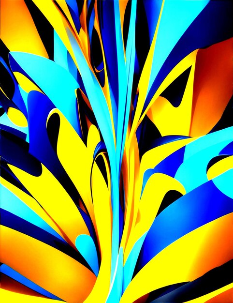 Fundo abstrato amarelo e azul