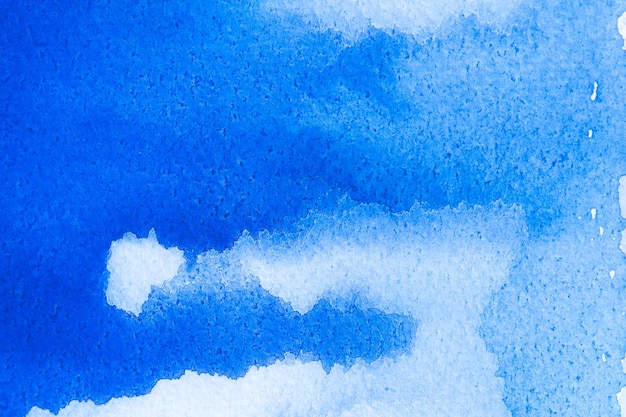 Foto fundo abstrato aquarela azul na textura de papel branco