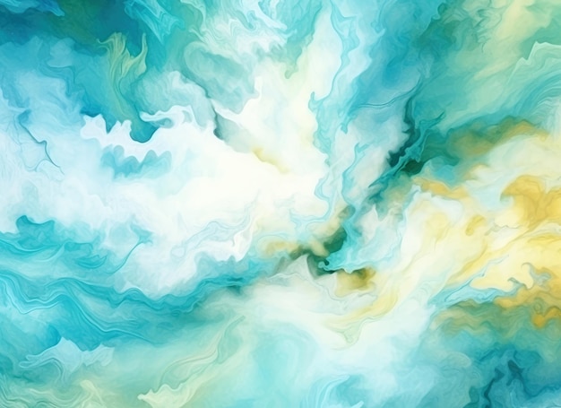 Foto fundo abstrato aquarela azul verde branco e amarelo ilustração de alta qualidade