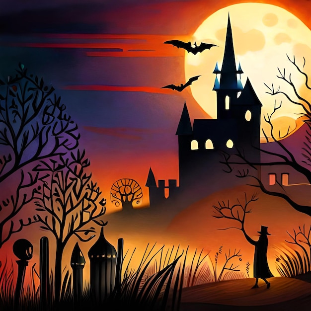 Fundo abstrato aquarela de Halloween para o Halloween
