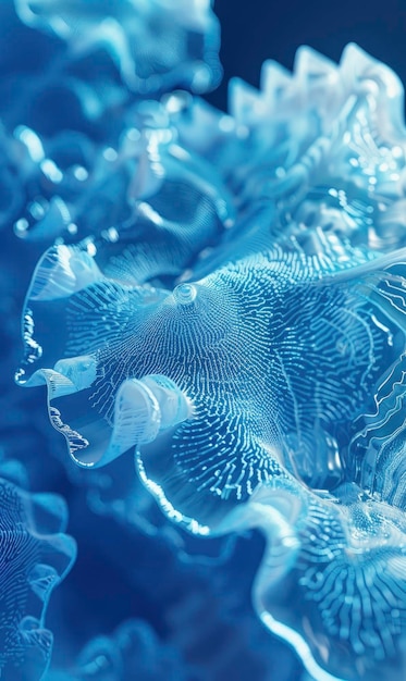 Foto fundo abstrato azul-aqua com padrões intrincados e detalhes delicados que lembram