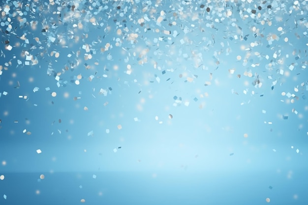 Foto fundo abstrato azul bokeh com confete caindo