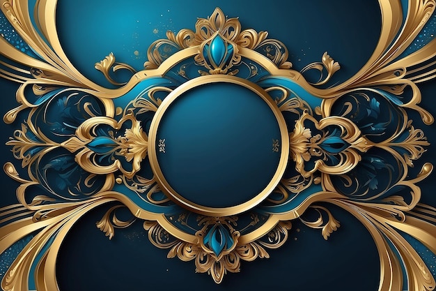 fundo abstrato azul com elementos dourados de luxo ilustração vetorial