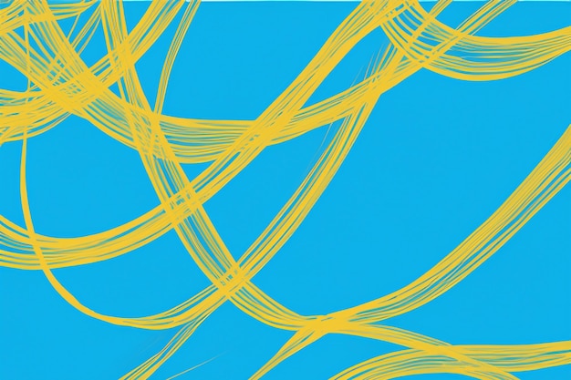 Foto fundo abstrato azul de linhas suaves douradas