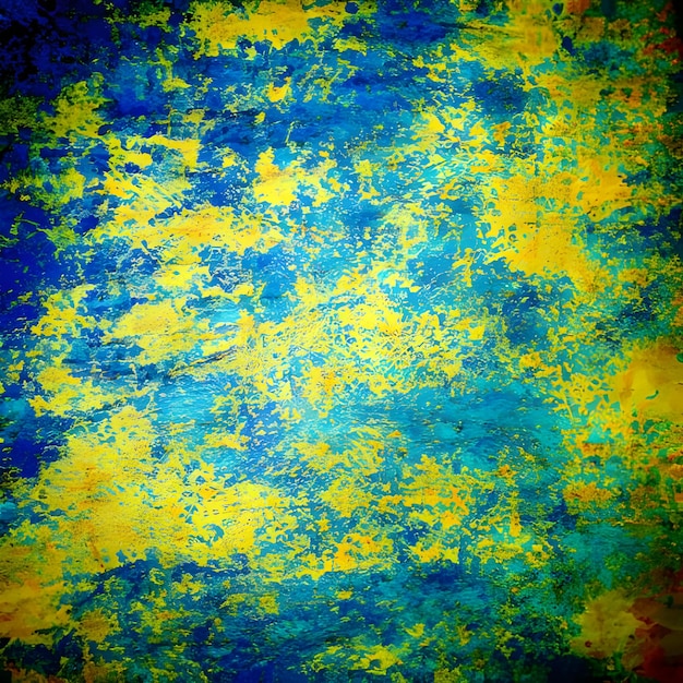 Fundo abstrato azul escuro e amarelo com Grunge X 4