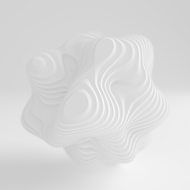 Fundo abstrato branco. Ilustração 3D, renderização em 3D.