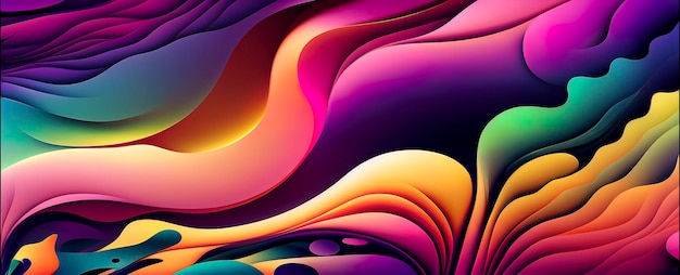 Fundo abstrato colorido artístico horizontal da onda