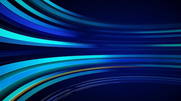 Fundo abstrato colorido azul com linhas móveis para rede de fibra óptica