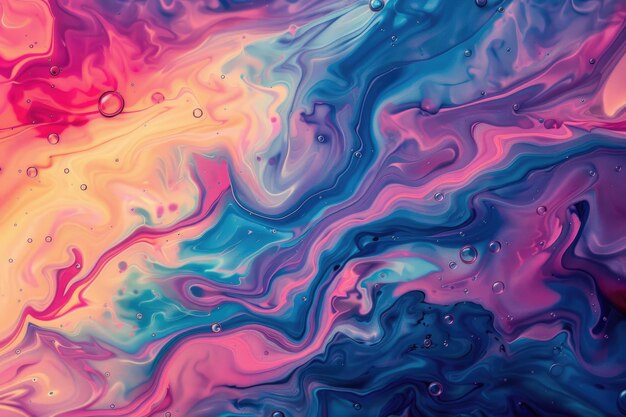 Fundo abstrato colorido com gotas de óleo em padrão de água