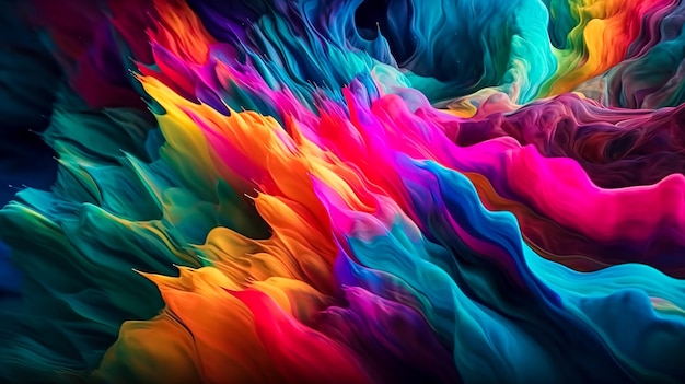 Fundo abstrato com AI generativa de cores brilhantes