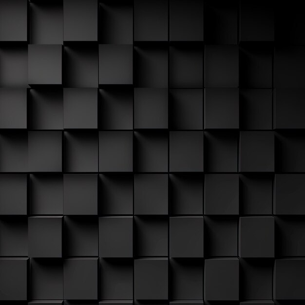 Fundo abstrato com azulejos quadrados pretos ai generativo