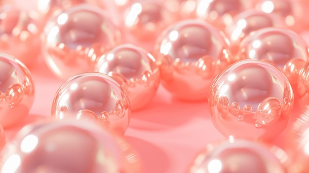 Fundo abstrato com bolas brilhantes cor-de-rosa