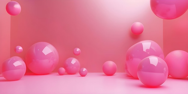 Fundo abstrato com bolas cor-de-rosa e azuis bolhas de sabão e bolhas Ai Gerado